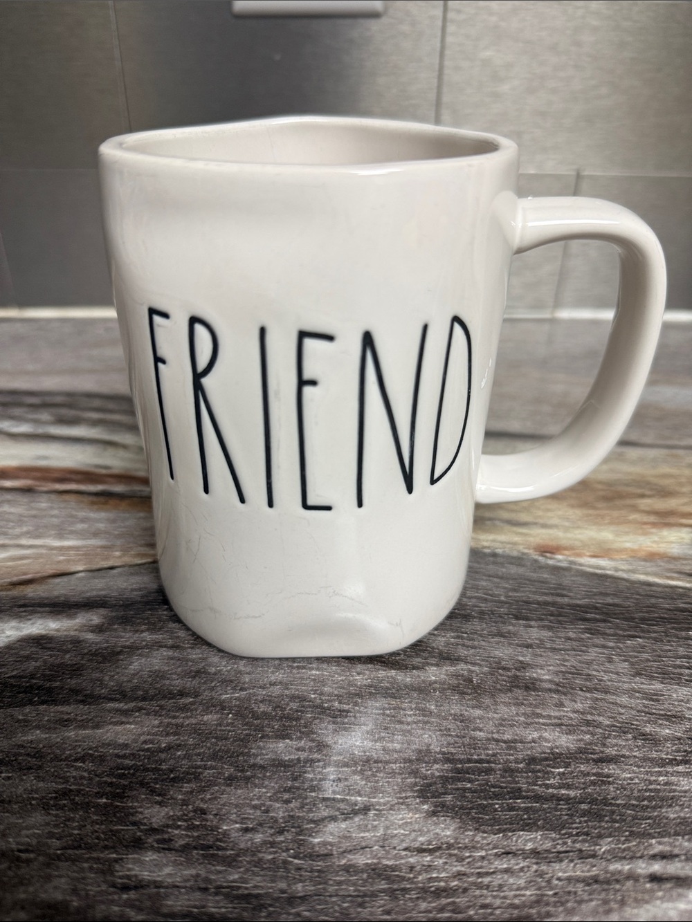 Rae Dunn Friend White Ceramic Mug - Classic Everyday Coffee Cup